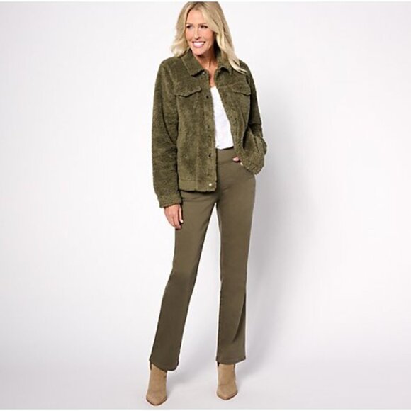 Belle by Kim Gravel Burnt Henna TripleLuxe Twill Tall Boot-Cut Jean Tall Size 12 - Picture 4 of 8